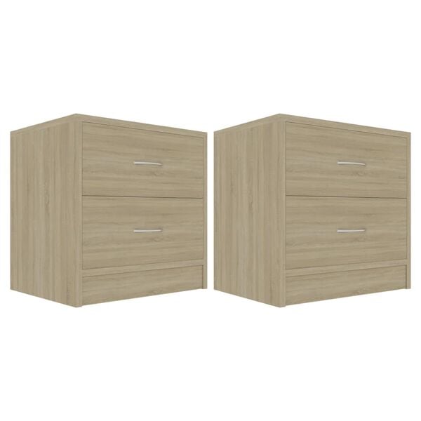 vidaXL Comodini Rovere Sonoma 2 pz 40x30x40 cm in Legno Multistrato