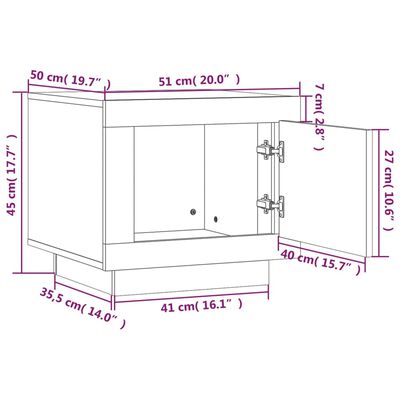 vidaXL Tavolino da Salotto Rovere Sonoma 51x50x45cm Legno Multistrato