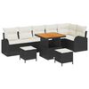 vidaXL Set Divano da Giardino 9 pz Nero polyrattan