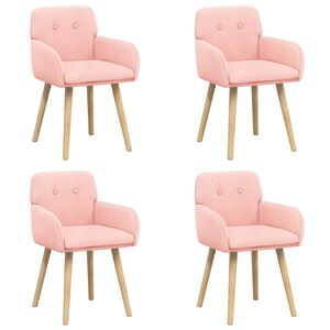 vidaXL Sedie da pranzo 4 pz Boucl&eacute; Rosa 59 x 57 x 85 cm