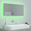 vidaXL Specchio da Bagno a LED Grigio 90x8,5x37 cm in Acrilico