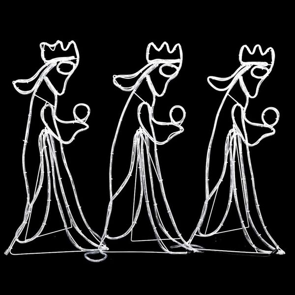 vidaXL Figura Natalizia dei Tre Re Magi con 504 LED 99,5x45,5 cm