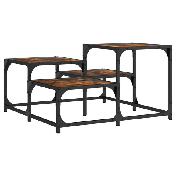 vidaXL Tavolino da Salotto Rovere Fumo 68x68x40cm in Legno Multistrato