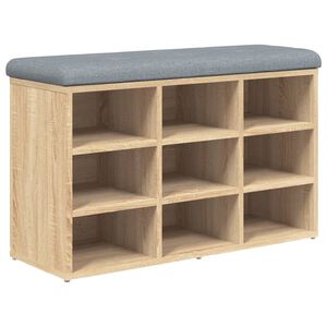 vidaXL Panca Scarpiera Rovere Sonoma 82x32x50 cm Legno Agglomerato