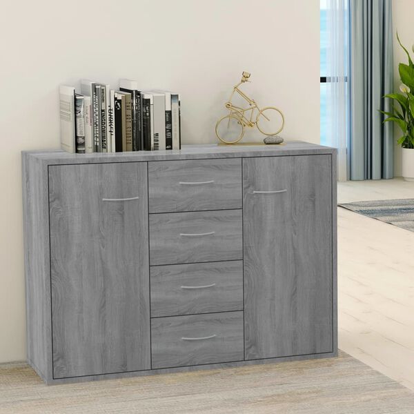 vidaXL Credenza Grigio Sonoma 88x30x65 cm in Legno Multistrato