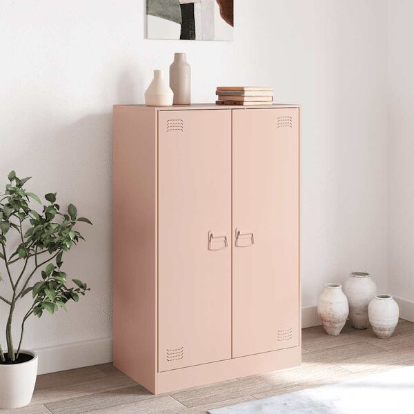 vidaXL Credenza Rosa 67x39x107 cm in Acciaio