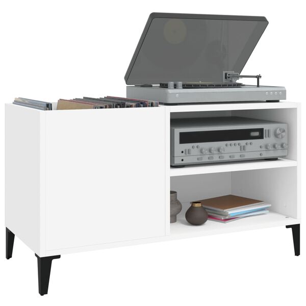 vidaXL Mobile Porta Dischi Bianco 84,5x38x48 cm in Legno Multistrato