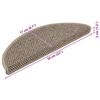 vidaXL Tappeti Adesivi Scale Aspetto Sisal 15 pz 56x17x3cm Beige Scuro