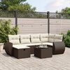 vidaXL Set Divano da Giardino 6 pz con Cuscini Marrone in Polyrattan