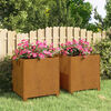 vidaXL Fioriere con Gambe 2pz Ruggine 40x40x40 cm Acciaio Corten