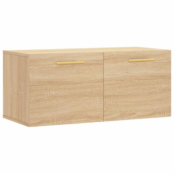 vidaXL Mobile a Parete Rovere Sonoma 80x36,5x35 cm Legno Multistrato