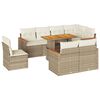 vidaXL Set Divano da Giardino 9 pz con Cuscini Beige Polyrattan Acacia