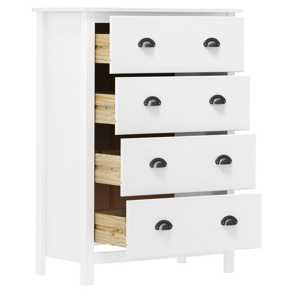 vidaXL Credenza Hill con 4 Cassetti 79x40x110 cm in Massello di Pino