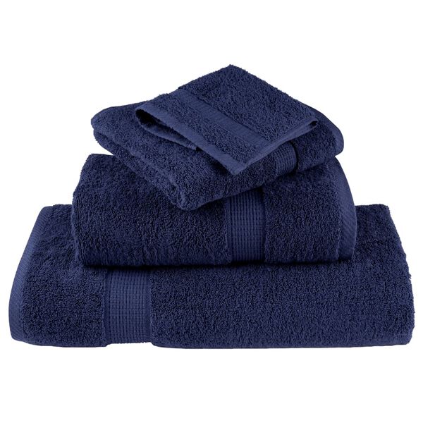 vidaXL Asciugamani Premium SOLUND 2 pz Blu Navy 30x30 cm 600 g/m&sup2;