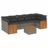 vidaXL Set Divano da Giardino 8 pz con Cuscini Grigio in Polyrattan