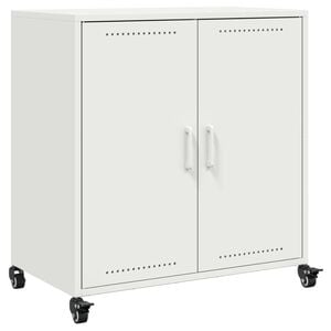 vidaXL Credenza Bianca 68x39x72 cm in Acciaio