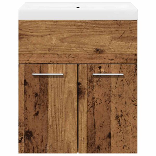 vidaXL Set Mobili da Bagno 2 pz Legno Antico in Legno Multistrato