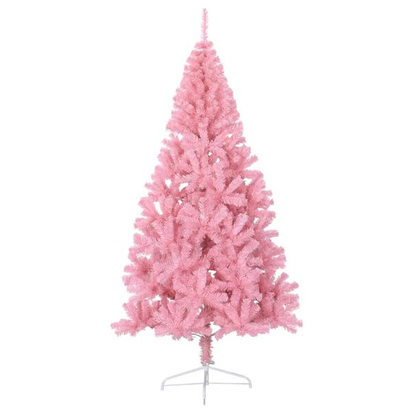 vidaXL Albero di Natale Artificiale a Met&agrave; con Supporto Rosa 240cm PVC