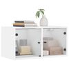 vidaXL Mobile a Muro con Ante in Vetro Bianco 68,5x37x35 cm