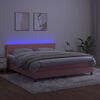 vidaXL Letto a Molle con Materasso e LED Rosa 180x200 cm in Velluto