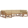 vidaXL Set di divani da esterno con cuscino 6 pcs Naturale e Beige