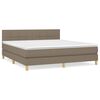 vidaXL Giroletto a Molle con Materasso Tortora 180x200 cm in Tessuto