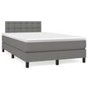 vidaXL Giroletto a Molle con Materasso Grigio Scuro 120x200 cm Tessuto