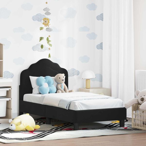 vidaXL Struttura letto per bambini con testata Nero 70 x 140 cm