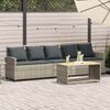 vidaXL Divano da Giardino con Cuscini 5 Posti Grigio Chiaro Polyrattan