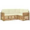 vidaXL Set divani 4 pcs Bianco e Crema 191 x 132,5 x 73 cm Poliestere