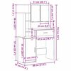 vidaXL Tavolo da Trucco con porta Rovere artigianale 80 x 35 x 132 cm