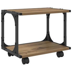 vidaXL Supporto per Stampante Rovere Artigianale 41 x 28 x 33,5 cm