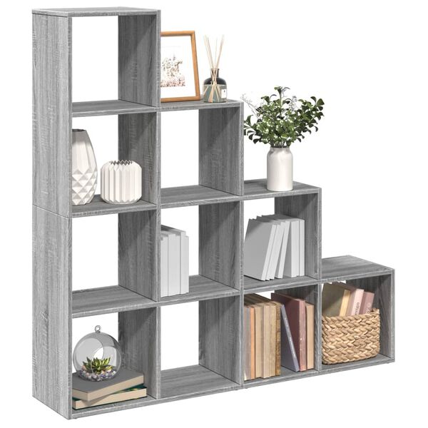 vidaXL Libreria 4 Ripiani Grigio Sonoma 131,5x29x131,5 cm Truciolato