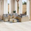vidaXL Set Divano da Giardino 17 pcs Beige e Grigio Chiaro polyrattan