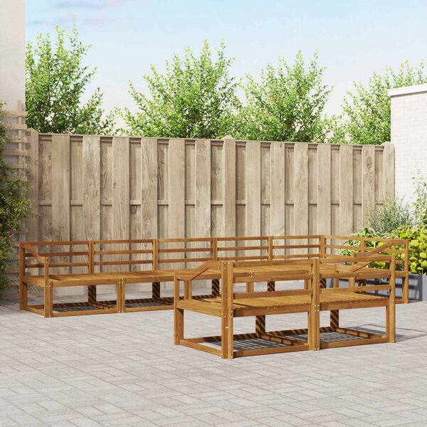 vidaXL Set di divani da esterno 8 pcs Naturale