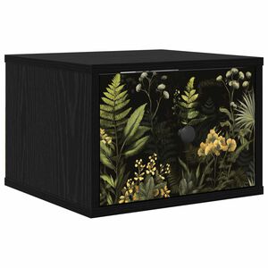 vidaXL Mobiletto da comodino a parete RHENEN Rovere Nero
