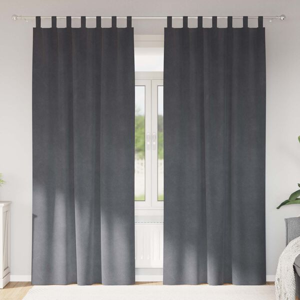 vidaXL Tende oscuranti 2 pcs Grigio chiaro 140 x 225 cm Velluto
