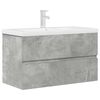 vidaXL Set Mobili da Bagno 2 pz Grigio Cemento in Legno Multistrato