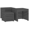 vidaXL Set Cassette da Giardino 3 pz Grigio in Legno Massello di Pino