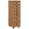 vidaXL Armadietto Rotolante con Cassetti CORONA Marrone Miele