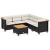 vidaXL Set Divano da Giardino 6 pz con Cuscini Nero in Polyrattan