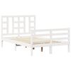 vidaXL Giroletto con Testiera Bianco Small Double Legno Massello