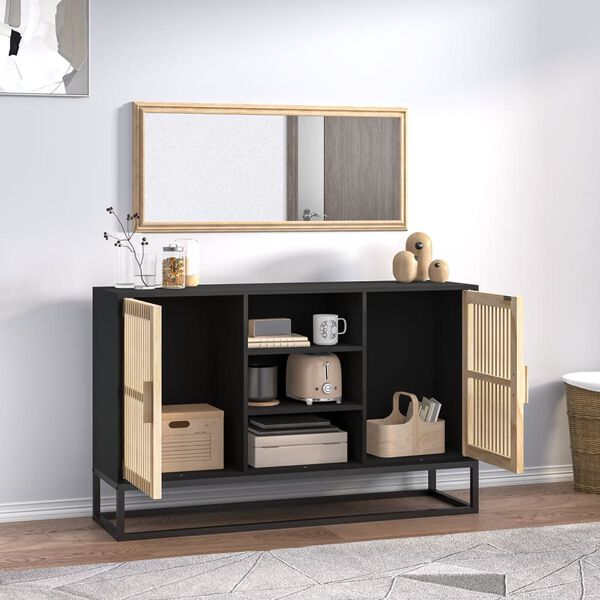 vidaXL Credenza Nera 105x30x65 cm in Legno Multistrato
