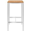 vidaXL Tavolo da Bar 120x60x105 cm in Legno Teak e Acciaio Inox