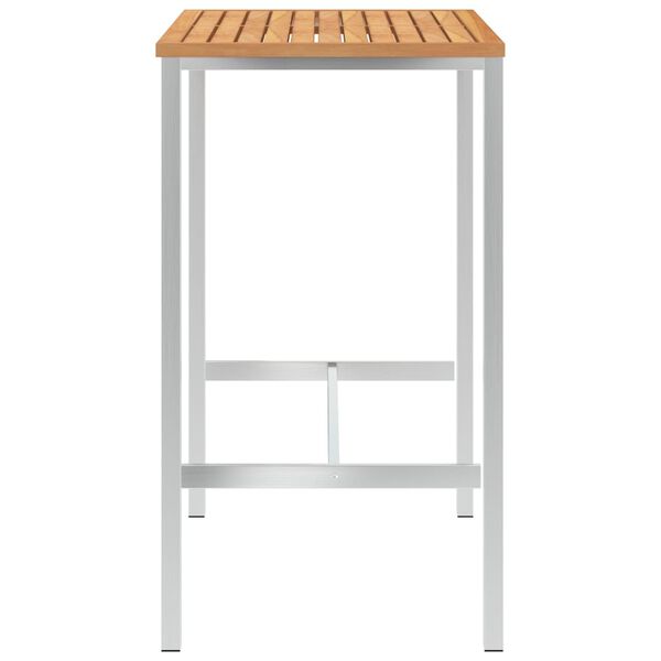vidaXL Tavolo da Bar 120x60x105 cm in Legno Teak e Acciaio Inox