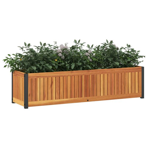 vidaXL Fioriera da Giardino 110x30x27,5 cm in Legno Massello di Acacia