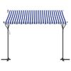 vidaXL Tenda da Sole Blu e Bianca 300x300 cm in Tessuto e Acciaio