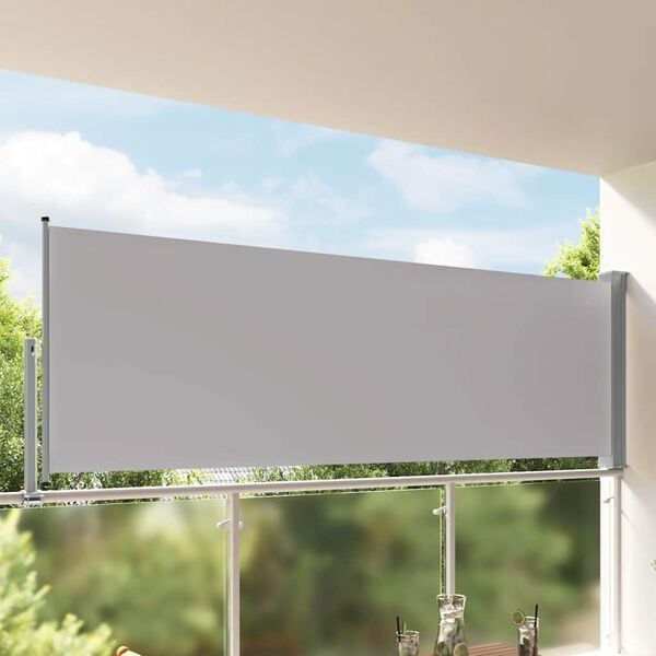 vidaXL Tenda da Sole Laterale Retrattile 120 x 300 cm Grigia