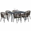 vidaXL Set da Pranzo per Giardino 7 pcs Marrone Poly Rattan