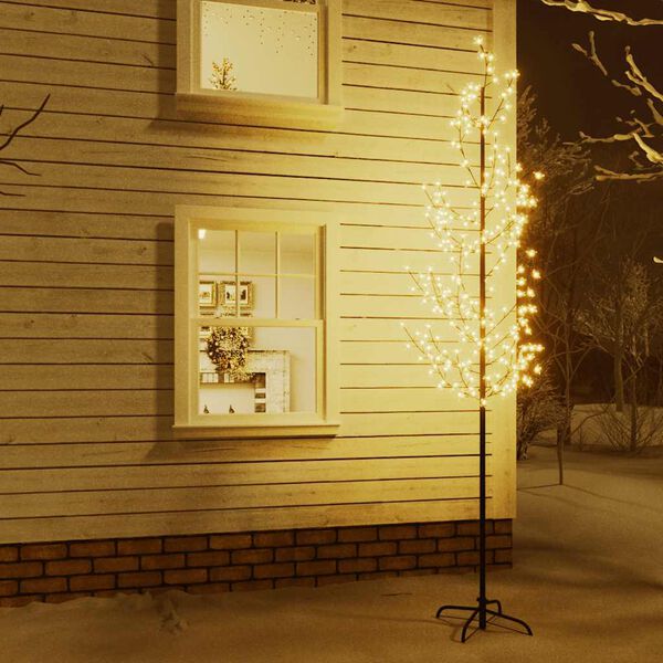 vidaXL Albero di Ciliegio con 368 LED Bianco Caldo 300 cm